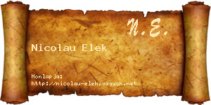 Nicolau Elek névjegykártya