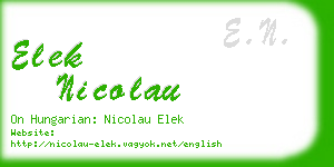 elek nicolau business card
